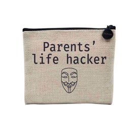 Tasche aus Leinen – Parents' Life Hacker Anonymous Computer Joke – Kosmetiktasche aus Leinen in Leinenoptik – Geldbörse – 15 x 10 cm, leinen, 15 x 10 cm, Kosmetiktasche