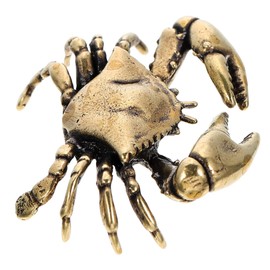 Levemolo Vintage Style Brass Crab Ornament Delicate Tabletop Crab Sculpture for Home Office Bookshelf Showcase Decor Space Saving Design