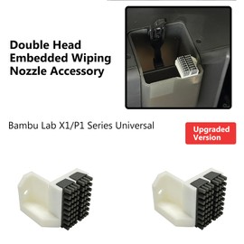 2PCS Upgraded 3D Printer Silicone Nozzle Brush for Bambu Lab P1P/P1S/X1/X1C/X1E, 3D Printer Parts Hotend Nozzle Double Brush Replacement Cleaner Tool for Cleaning Extruded Filaments Easy to Install