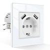 CNBINGO Schuko Socket with USB 16 Amp Socket with Plug-In