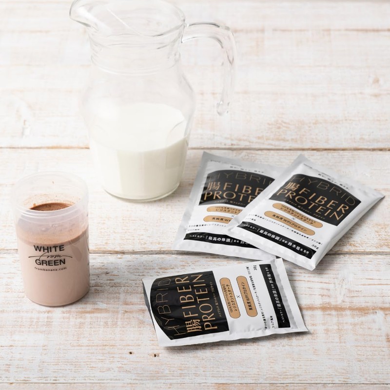 ハイブリッド腸ファイバープロテイン (38g×8個, ココア) WPI 3つの腸の奥まで届く素材配合 鈴木祐 監修 国内製造