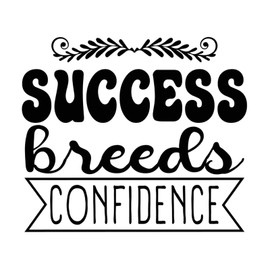 Success Breeds Confidence Living Room Home Decorations Wall Decals Reusable Home Decals for Backdrop Bedroom Kids Room Doors Vinyl