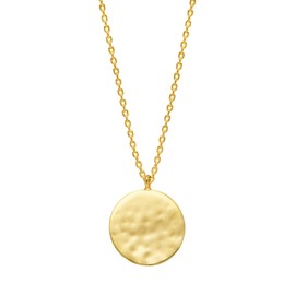 Estella Bartlett Gold Plated Hammered Disc Pendant Necklace