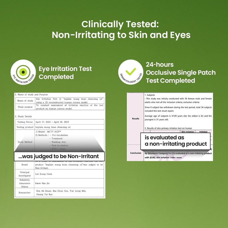 beplain Mung Bean Cleansing Oil(6.76fl.oz/200ml)| Fragrance-Free | Non-Comedogenic Tested| Makeup
