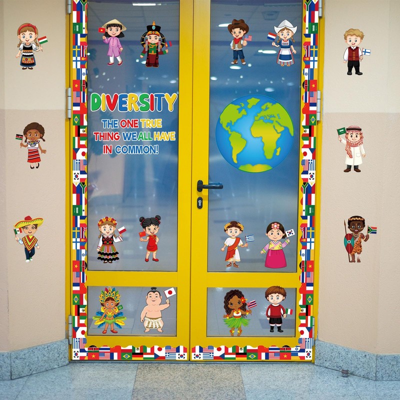 Diversity in Common Multicultural Bulletin Board Decorations Set Diversity Classroom