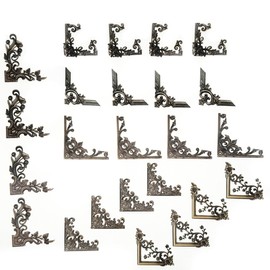 24Pieces Vintage Frame Corner Stickers, Scrapbook Decorative Paper Stickers, Retro Photo Border Stickers for DIY Journal Album Scrapbooking Diary Embellishment (Bronze)