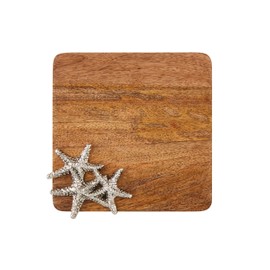 Mud Pie 8" x 8" Sea Metal Icon Board, Brown