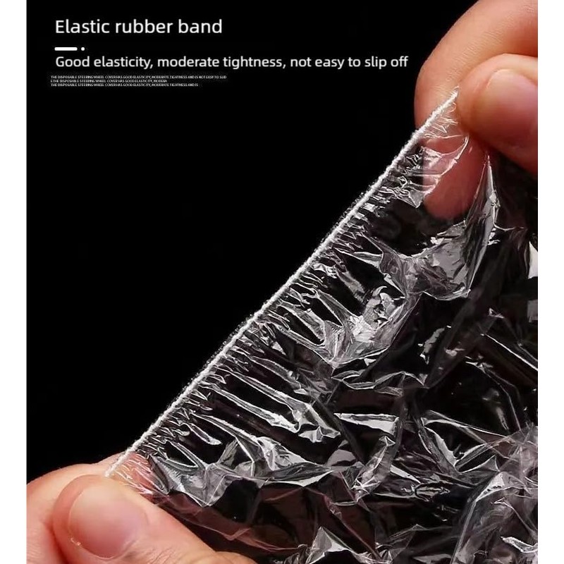 Bluelark Disposable Steering Wheel Covers 100PCS PE Plastic Clear Protectors