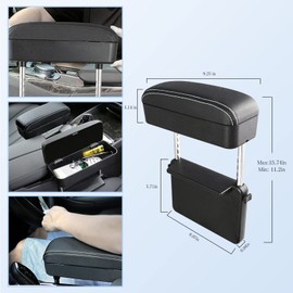 CDEFG Armrest Support Elbow Rest Pad Armrest Extender, Console Storage Organizer, Adjustable Height Comfort Arm Rest Pads, Universal Fit for Most Car Models (White Line)