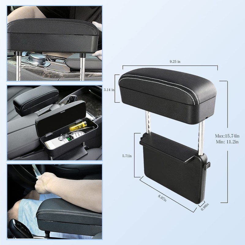 CDEFG Armrest Support Elbow Rest Pad Armrest Extender, Console Storage