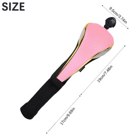 Andux 4Pcs/Set Long Neck Gold Golf Hybrids Club Head Covers with Dial No. Tag MT/HY15 (Pink)
