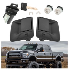 HECASA Door Handles w/Ignition Switch Lock Cylinder Compatible with 1999-2016 Ford F250 F350 F450 F550 Excursion Replacement for FO1311123 FO1310123 LC6177 DL5885 597638