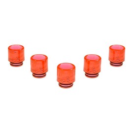 Armerah Anti Spit Back 810 Drip Tip eCig Mouthpiece Short/Wide Plastic/Opaque 5 Pack Red