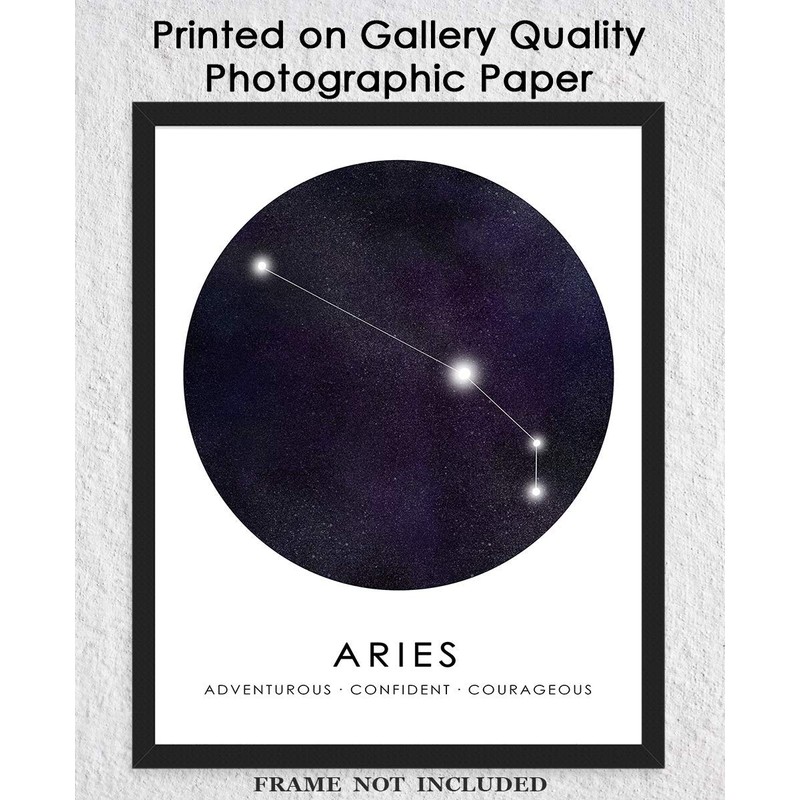 Aries Zodiac Consteallation Wall Art: Unique Room Decor for Boys,