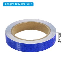 PATIKIL Reflective Tape, 0.8 Inch x 33 Ft Waterproof High Visibility Warning Safety Adhesive Tape Outdoor Reflector for Bikes Cars Motorcycles Trucks, Blue