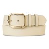 Lucky Brand Women's Leather Bold Fashion Statement Belts, High Shine-Cream,