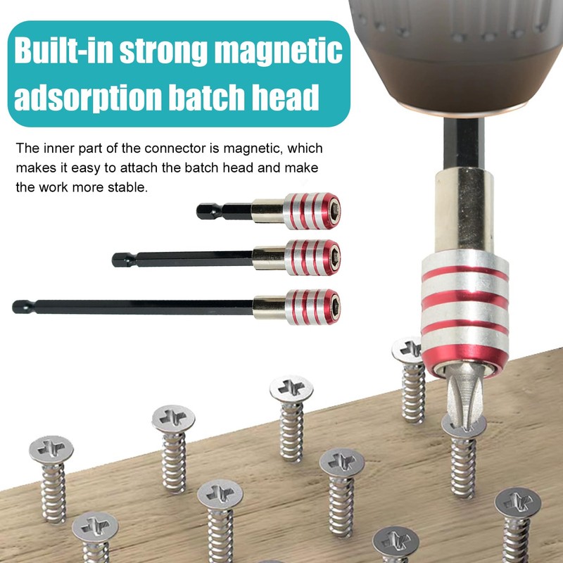 1/4 Hex Shank Bit Holder Set, Including Magnetic Sleeve, Bit