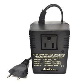 Simran SMF-200 Deluxe 200 Watts Step Down Voltage Converter for International Travel to AC 220V/240V Countries, Ideal for Laptops, Cameras, iPhones, BlackBerry, iPods etc