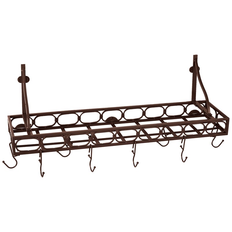 Old Dutch Bookshelf Pot Rack, 36.25x9x12, Bronze