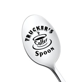 Trucker Coffee Spoon Gifts for Men Women Truckers Birthday Christmas Gifts Coffee Spoon Driver Friends Car Lover Spoons Thank you Appreciation Gift Retirement New Beginnings Gift for Men Women