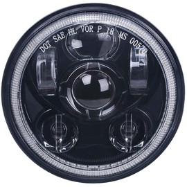 Lusgwufad 5-3/4 5.75 inch LED Motorcycle Headlight Compatible with Harley Davidson Sportster Dyna Low Rider Street Bob lron 883 1200 Softail Wide Glide Triple Headlamp