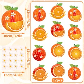 Homarkable 12 Pcs Orange Honeycomb Balls, Orange Birthday Party Supplies, Honeycomb Decorations, Table Centerpieces for Little Cuties, Birthday, Baby Shower