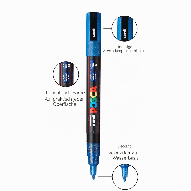 POSCA uni-ball 186513 POSCA Marker with Fine Bullet Tip, Set
