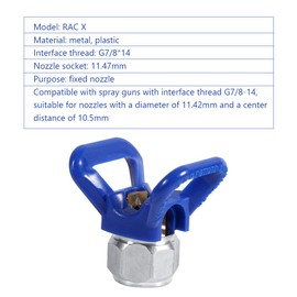 G7/8 Tip Guard Base for Airless Paint Spray Guns, Fit for 11.42mm diameter, 10.5mm center distance Nozzle