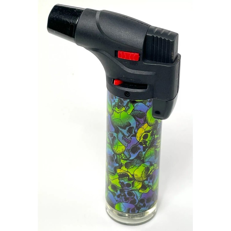 12 Pack Jumbo 4" Single Jet Flame Torch Gun Lighter