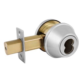 Master Lock DSCICSD32D Heavy Duty Single Cylinder Commercial Grade 2 SFIC Deadbolt, Brushed Chrome Finish