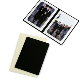 Yamadaya Hataya Paper Photo Frame, Pocket Mount, Hoji Mount (Plain), L Size, 2 Sides Vertical (Black)