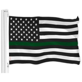 UD_G128 Combo Pack: USA American Flag & Thin Green Line Flag 3x5 FT Printed 150D Indoor/Outdoor, Vibrant Colors, Brass Grommets,