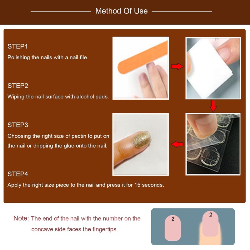 24 PCS Press on Nails Cute Cat Fake Nails Brown