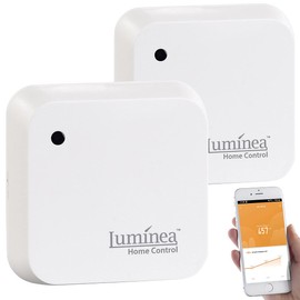 Luminea Home Control Solar Sensor Socket: Set of 2 Weatherproof WLAN Light & Twilight Sensors with App, IP55 (Light Sensor Smart, WiFi Light Sensor, Roller Shutter Control)