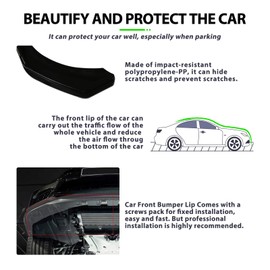 DEERMOTO Universal Front Lip for Car,4 PCS Kit Front Bumper Lip Spoiler Green Adjustable Diffuser Protector Wide Body Kit Compatible with Civic Chevy Silverado Dodge