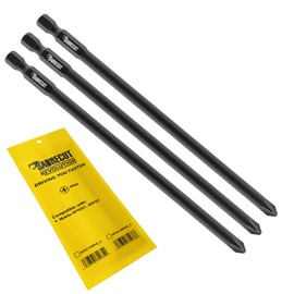 3 x SabreCut AFSC155PH2_3 155mm PH2 Autofeed Collated Drywall Screwdriver Gun Bit Single Ended Phillips No.2 Heavy Duty Compatible with Makita DFR551 XRF03