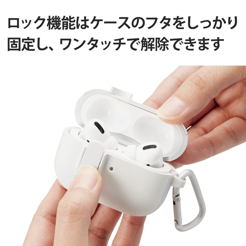 Elecom AVA-AP2TSLWH AirPods Pro (2019) Compatible Case Cover, Hybrid TOUGH