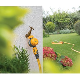 HOZELOCK - Manual Countdown Timer for Watering: Mechanical Switch, Compatible with Ø 21mm (1/2"), Ø 26.5mm (3/4") or Ø 33.3mm (1") Water Taps, Watering Duration 5 to 120 Min, Easy Connection [2210]