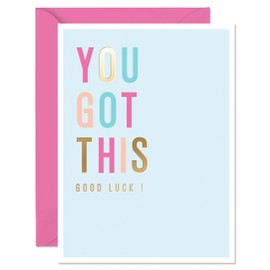 Sweetzer & Orange You Got This Greeting Card – 5”x7" Gold Foil Encouragement Card with Envelope & Seal – Motivational Congratulations Card for New Job Promotion Graduation & Life Milestones