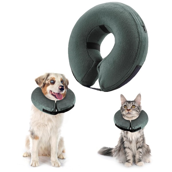 panemy Inflatable Dog & Cat Collar with Adjustable Velcro Fastening,