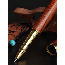 MEUXG Book Page Holder,Bookmark,Walnut Thumb Bookmark,Thumb Reader,Wood Luxury Rollerball Pen Set,24K Gold Finish,Reading Accessories,Reading Gifts,Gifts for Readers,Book Lovers Gifts,Gift