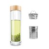 COMI Tea Bottle, 14 oz, Borosilicate Glass, Double Wall, Infuser