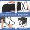 Portable Folding Camp Stool with Side Pocket, Lightweight Foldable Camping