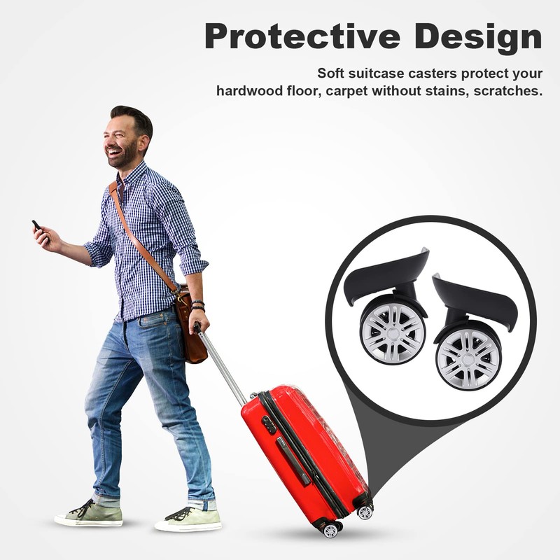 Luggage Wheels Replacement,1 Pair Suitcase Replacement Wheels,Replacement Suitcase Wheels,Easy Installation