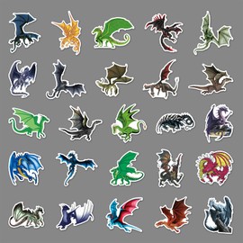 Dragon Stickers, Aesthetic Decoration, Vinyl Stickers for Scrapbook, Laptop, Children, Teenagers, Girls, Pack of 100