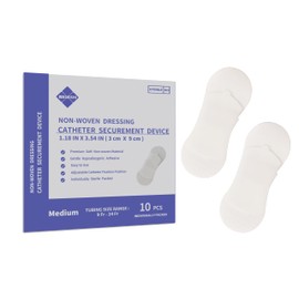 NBLEISHI Medical Catheter Securement Device,Soft Material and Hypoallergenic Adhesive,Medium Size for Catheter Securement,White,Medium （Pack of 10）