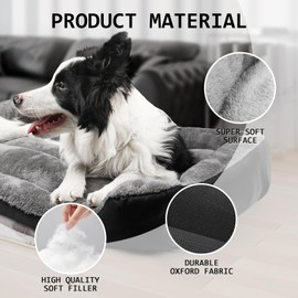 DogBaby Dog Bed, Orthopedic Small Dog Bed with Sides, Washable Dog Beds for Small Dogs, Comfortable and Breathable Soft Cotton Small Dog Couch with Nonskid Bottom, Pet Bed