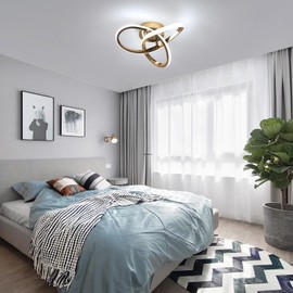 Comely Modern LED Ceiling Light, 22 W Creative Ceiling Light in Flower Shape, 6500 K Cool White Acrylic Ceiling Lighting for Living Room, Bedroom, Kitchen, Gold