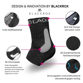 BLACKROX Sprunggelenkbandage [Vergleichssieger 2024] Gr. S-L | Für Damen & Herren | Bandage für das Fußgelenk | Perfekt für Sport, Fußball, Joggen & Bodybuilding | ANANKLE | Schwarz Gr. S