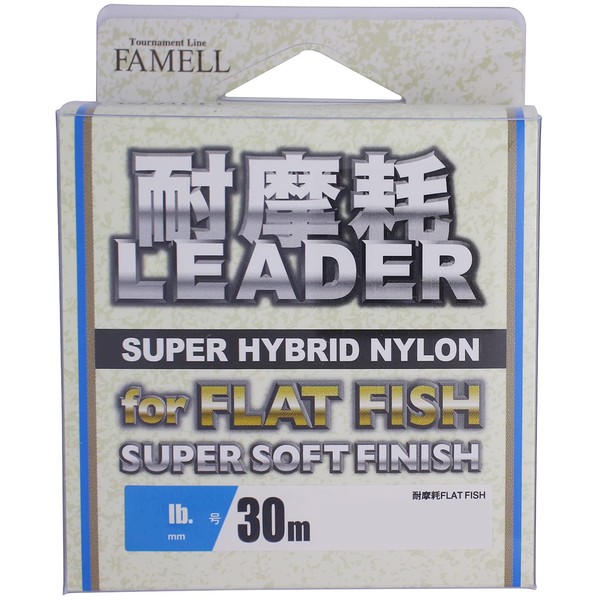 Yamatoyo Abrasion Resistant Nylon Shock Leader for Flat Fish 30m No. 6 (25lb), Transparent